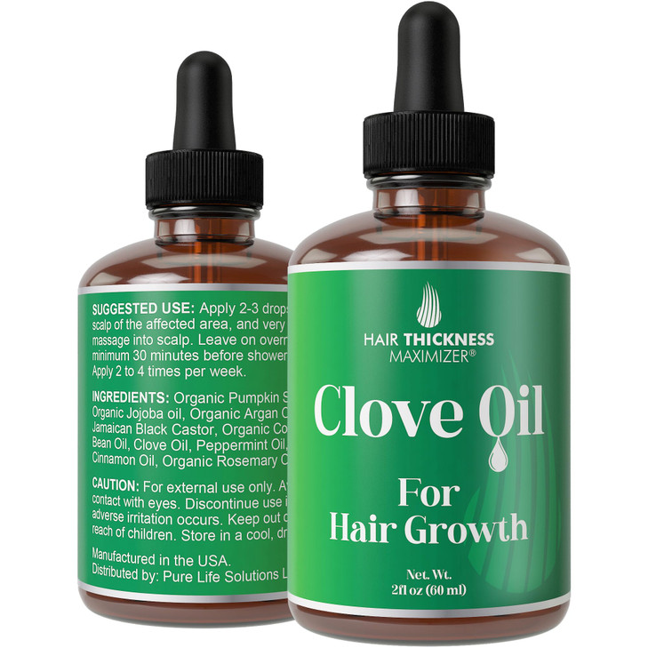 Clove Rosemary Peppermint Jamaican Black Castor Oil Serum Vegan Hair Growth Treatment for Thickening Moisturizing Streng