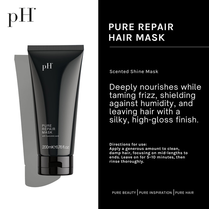 pH PURE HAIR Repair Hair Mask Revitalizing Treatment for Damaged Bleached Hair Strengthening Moisturizing Mask with Hyal