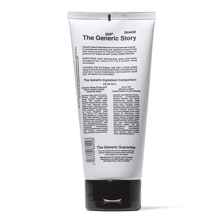 Generic Value Products Deep Conditioning Mask Plus Keratin Adds Shine Protects Hair Color Helps Prevent Heat Damage Deta