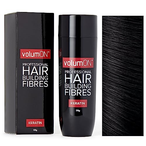 Volumon Professional Hair Building Fibres Hair Loss Concealer KERATIN BLACK 28g Get Upto 30 Uses