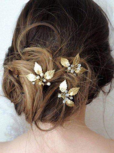 Kercisbeauty 3pcs Butterfly Three Leaves Crystal Clear Bridal Hair Pins Wedding Headpiece Bridal Hairpiece Wedding Hair Accessories For Flower Girl B