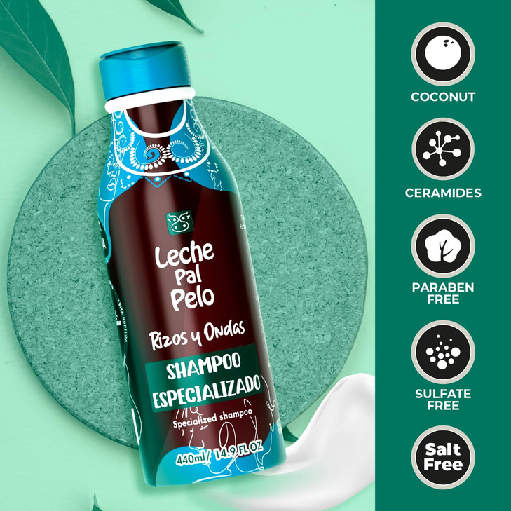Leche Pal Pelo Rizos Afro Specialized Shampoo for Dry and Damaged Hair Shampoo for Curly Hair Shampoo para Cabello Seco
