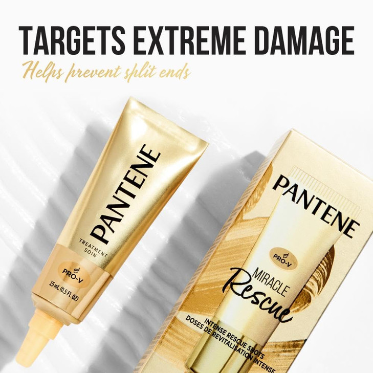 Pantene Hair Mask Miracle Rescue Shots Intensive Repair Treatment for Damaged Hair 4 count 05 oz Each Twin Pack