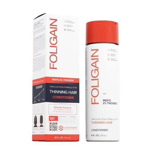 Foligain Triple Action Conditioner For Thinning Hair Volumizing Conditioner for Men 8 Fl Oz