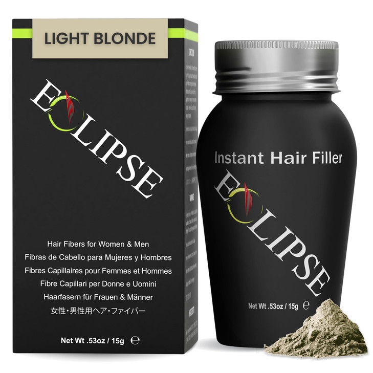 ECLIPSE Hair Fibers Light Blonde for Thinning Hair for Women Men to Conceal Hair Loss in 15 Seconds 100 Undetectable Hai