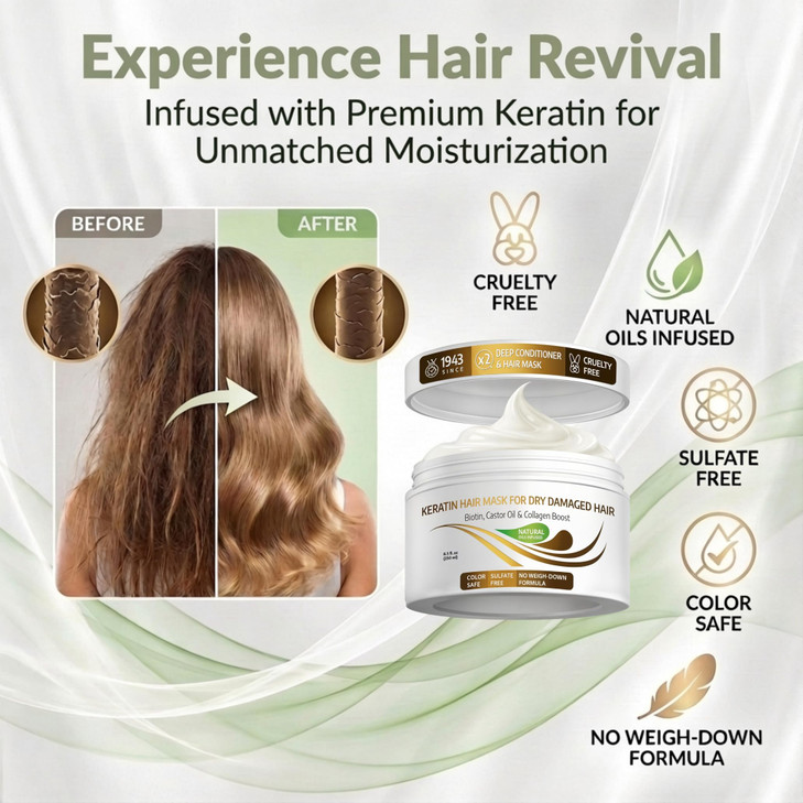 VITAMINS hair cosmetics Keratin Hair Mask Protein Repair Keratin Treatment Deep Conditioner for Dry Damaged Curly Straig