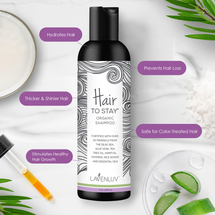 Hair to Stay Hair Growth Shampoo 8oz Thinning Hair With Keratin Rice Water Shampoo For Hair Loss For Women Men SLSFree V
