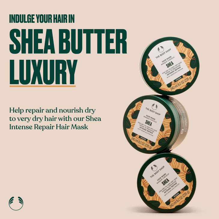 The Body Shop Shea Butter Richly Replenishing Hair Mask For Dry Hair Prone to Breakage 82 oz