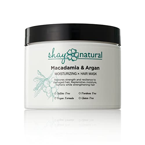 Shay Natural Macadamia Argan Oil Hair Mask Deep Conditioner Hydrates Moisturizes For Color Treated Dry Damaged Hair Easi