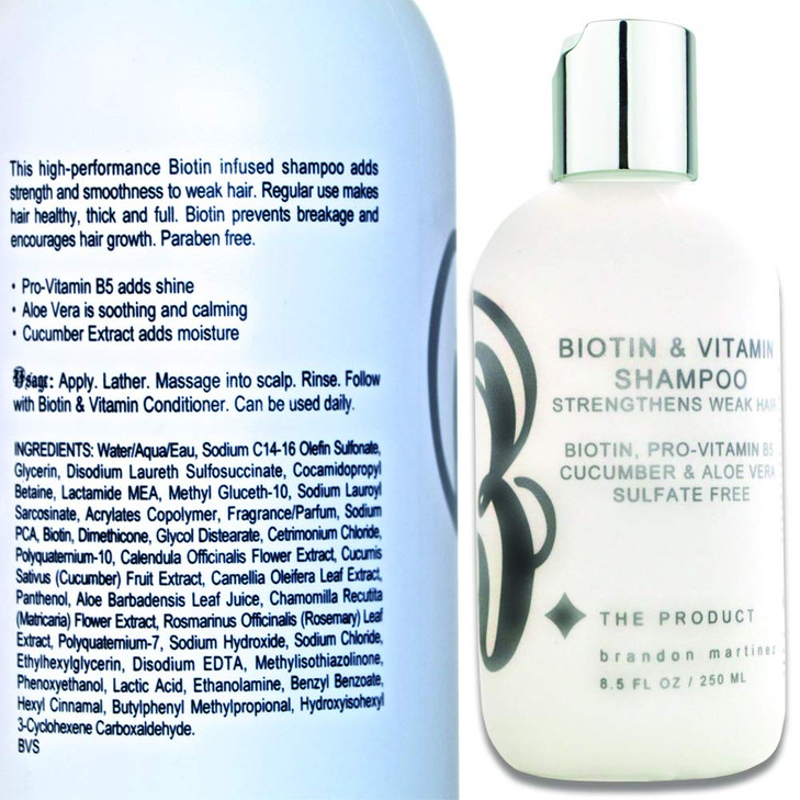 Biotin Vitamin Shampoo For Hair Growth Aloe Vera Cucumber With Pro Vitamin B B THE PRODUCT 85oz