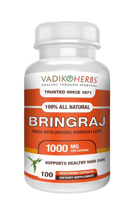 Vadik Herbs Organic Bringraj Bhringraj Eclipta erecta Eclipta alba Powder 100 Vegicaps Promotes Healthy Hair Growth