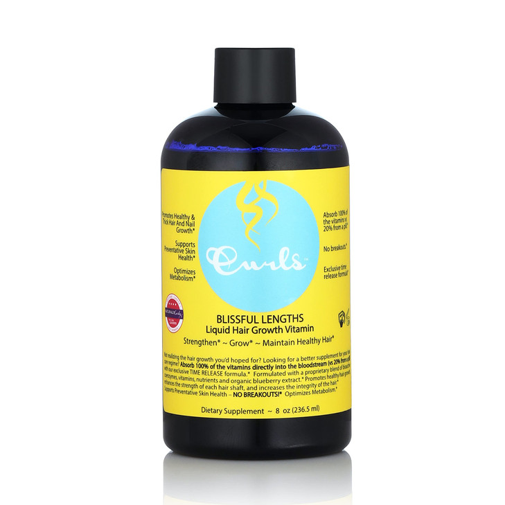 Curls Blueberry Bliss Blissful Lengths Liquid Hair Growth Vitamin Grow Strengthen and Maintain Healthy Hair Nails Skin W