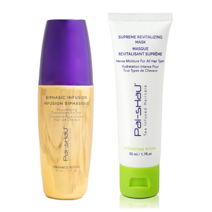 PaiShau Biphasic Infusion and Supreme Revitalizing Mask OilFree Hair Rejuvenating Serum and Repairative Hair Treatment S