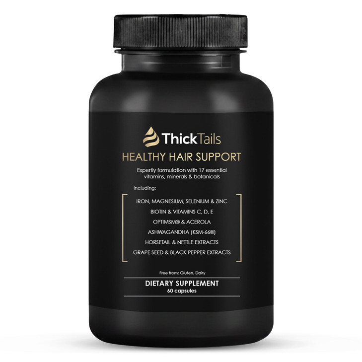 ThickTails Hair Growth Vitamins for Women Biotin Collagen Omega3 Iron 60 Capsules Hair Growth Supplements for Thicker Fu