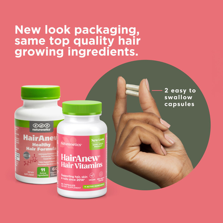 Naturenetics HairAnew Hair Growth Vitamins for Women Men Hair Vitamins For Faster Hair Growth Thickness Part of Proceeds