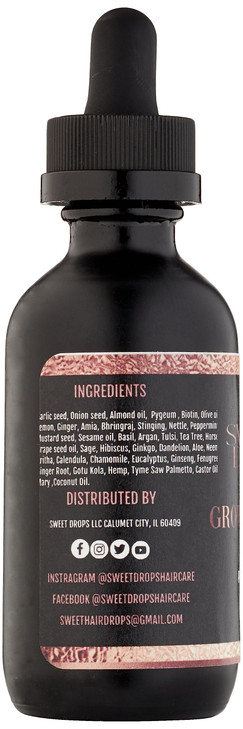 Sweet Drops Hair Regrowth Oil Great for natural protective styles Combats Alopeica Dandruff Promotes Healthy hair scalp