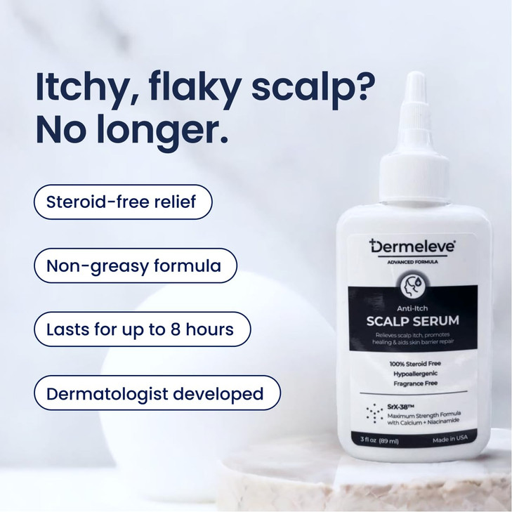 Dermeleve Scalp Serum for Neuropathic Itch Sebborheic Dermatitis Scalp Psoriasis Dry Itchy Leave In Scalp Treatment Quic