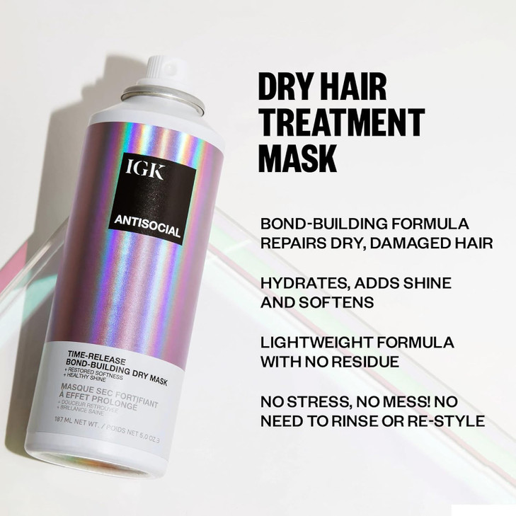 IGK Antisocial BondBuilding Dry Hair Mask overnight dry hair mask for damaged hair revive healthy hair hair treatment pr