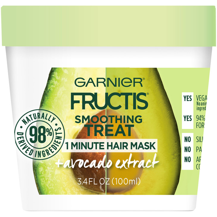 Garnier Fructis Smoothing Treat 1 Minute Hair Mask with Avocado Extract 34 Fl Oz Pack of 1