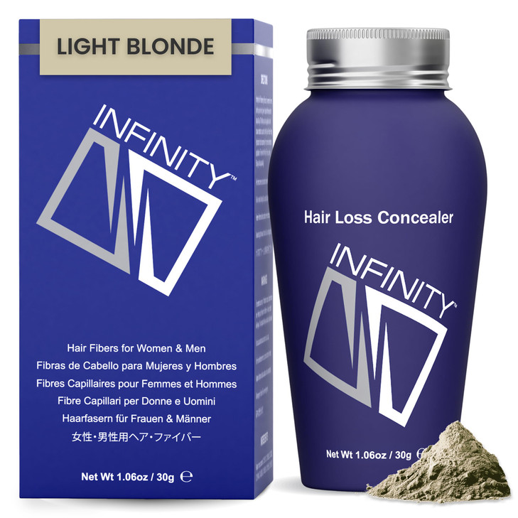 INFINITY Hair Fibers Light Blonde for Thinning Hair for Women Men 100 Undetectable Hair Building Fiber Powder Conceal Ha