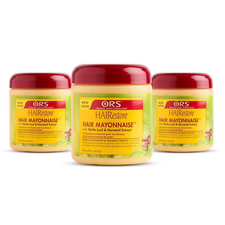ORS HAIRestore Hair Mayonnaise with Nettle Leaf and Horsetail Extract 16 Ounce Pack of 3