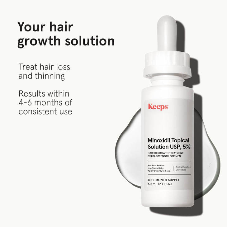 Keeps Extra Strength Minoxidil for Men 5 Minoxidil Hair Growth Serum Hair Loss Regrowth Treatment for Thinning Bald Spot