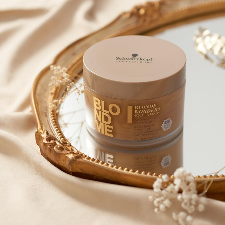 BlondMe All Blondes Golden Mask 450ml Builds New Bonds Increases Shine and Brightens Hair