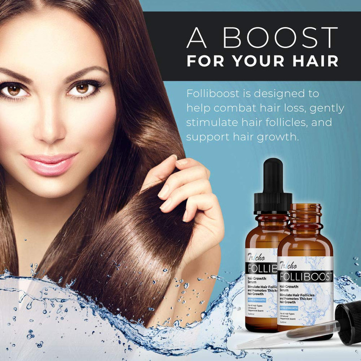 Tricho Labs Folliboost Hair Growth Serum NaturalBased Formula wBiotin Peppermint Oil Hair Care for Thicker Fuller Hair 2