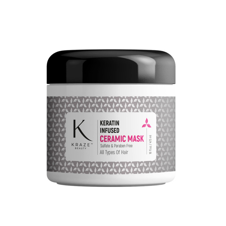 Kraze Beauty Ceramic Keratin Hair Mask Hydrating Keratin Hair Treatment for Dry Damaged Hair and Split Ends Deep Conditi
