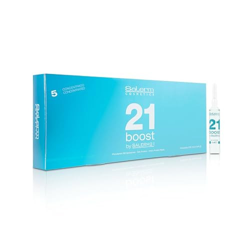 SALERM Concentrated Hair Mask 21 Boost Hydrating Hair Ampoules 8 x 13 ml Repairs Hair with Heat Protector AntiPollution