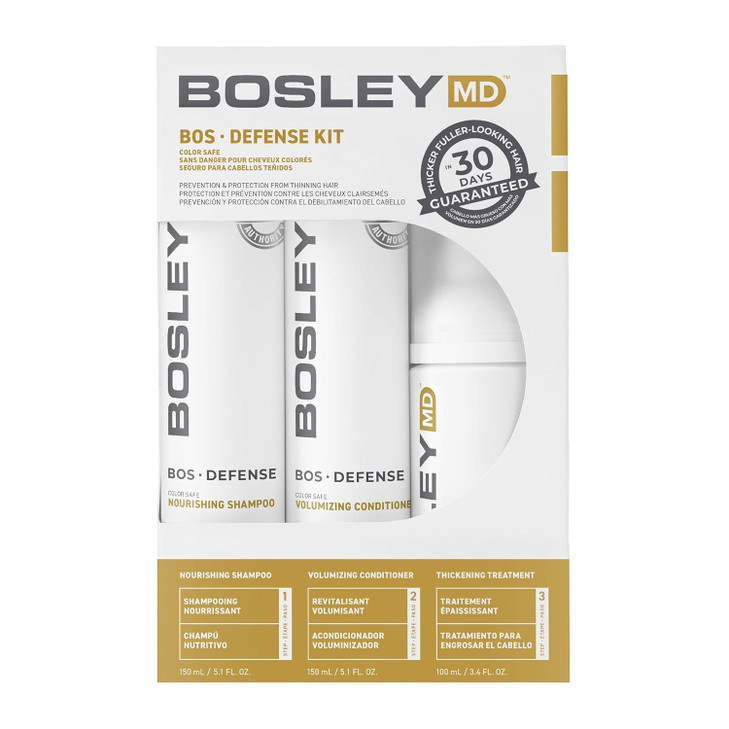 BosleyMD BosDefense KIT for Hair Thinning Prevention Color Safe Starter Size 30 Days