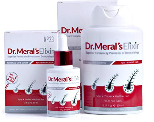 Dr Merals Elixir Essential Hair Growth Products Kit Minoxidil Free Thinning Hair Serum with Saw Palmetto Sodium Lauryl S