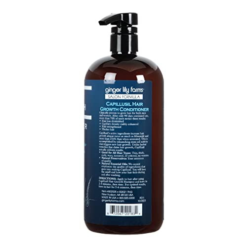 Ginger Lily Farms Salon Formula Capillusil Hair Growth Conditioner for All Hair Types 100 Vegan CrueltyFree 32 Fl Oz