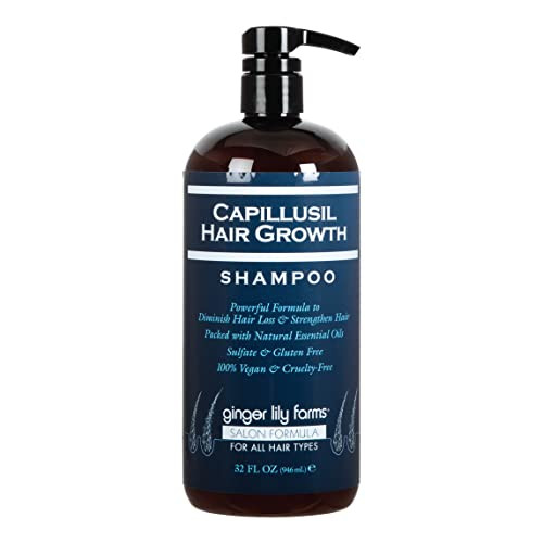 Ginger Lily Farms Salon Formula Capillusil Hair Growth Shampoo for All Hair Types 100 Vegan CrueltyFree 32 Fl Oz