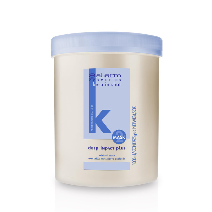 SALERM Hydrating Hair Mask Deep Impact Plus 1000 ml Deep Hair Hydration For Use After Keratin Shot Keramix Treatment Smo