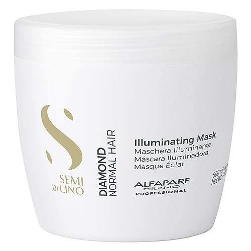 Alfaparf Milano Semi di Lino Diamond Illuminating Hair Mask Color Safe Deep Conditioner for Color Treated Hair Adds Shin