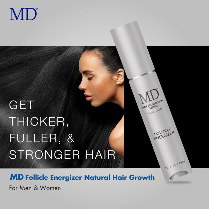 MD Follicle Energizer Natural Hair Thickening Serum Biotin Hair Serum for Thinning Hair Scalp Hair Loss By Stimulating F