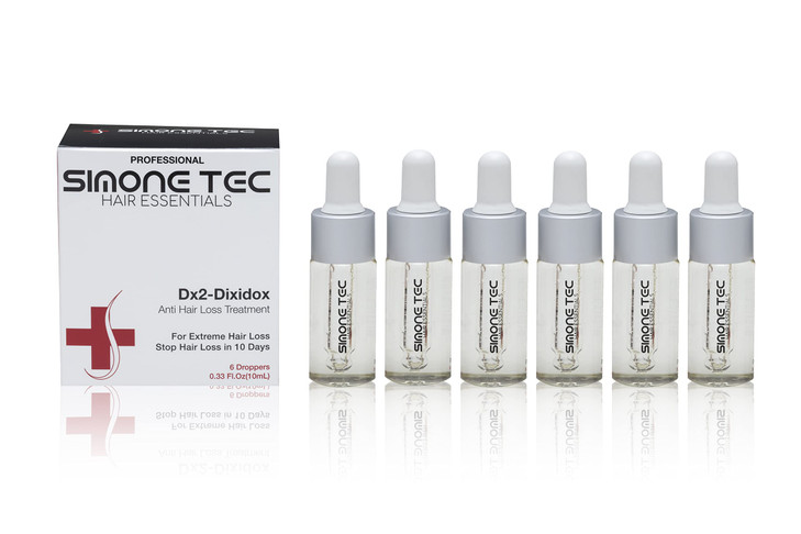Simone Tec Hair Essentials Dx2Dixidox Anti Hair Loss Treatment 10ML x 6 Droppers Extreme Hair Regrowth Solution in 10 Da