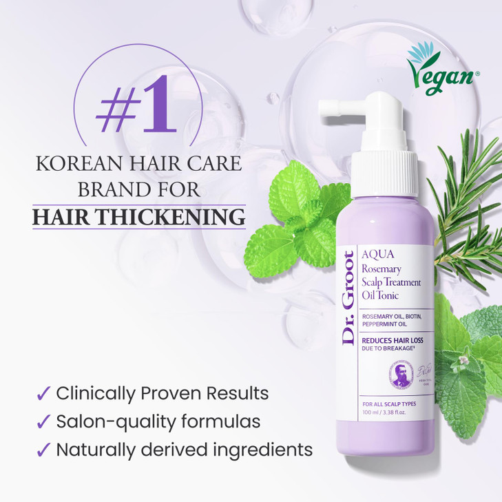 Drgroot Rosemary Mint Oil Tonic for Hair Growth with Biotin Hyaluronic Acid Thickening Scalp Nourishing Korean Haircare