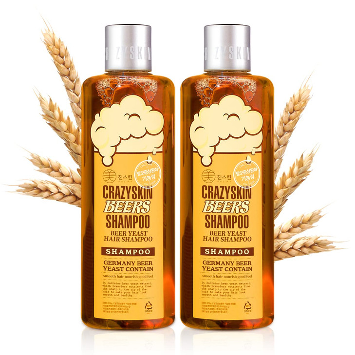 CRAZY SKIN German Beers Shampoo 2030 fl oz300ml X 2set BIOTIN for hair loss Rich with Beer Yeast for Regrowth and Thicke