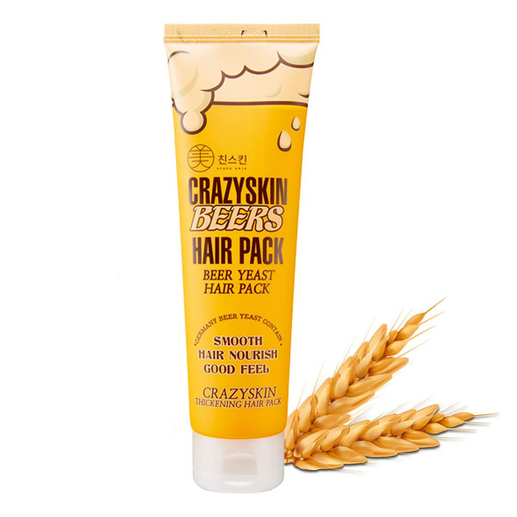 CRAZY SKIN Hair Treatment Mask pH55 Beer Yeast Protein Keratin Argan Oil Collagen Repairs Dry Damaged or Color Treated H