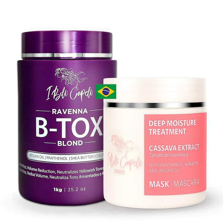 I Belli Capelli Ravenna Btox Kit Hair Smoothing Treatment with Argan Oil Mask 500g FormaldehydeFree AntiFrizz 1 Treatmen