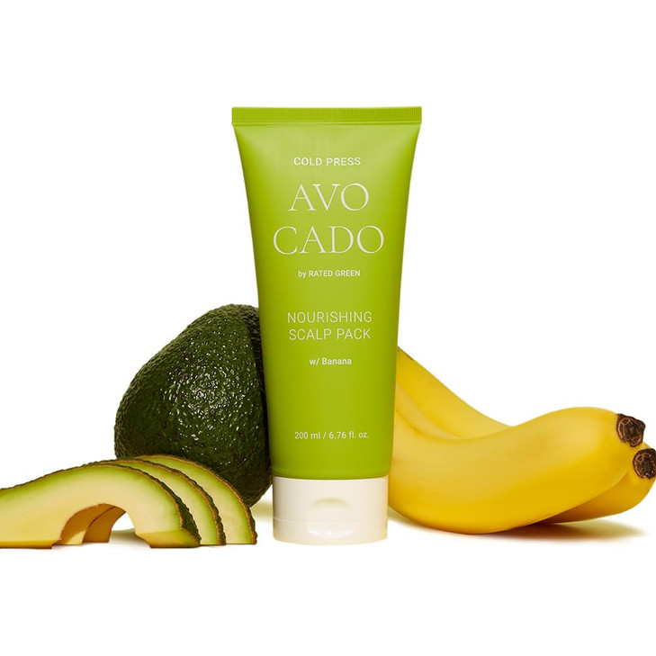 RATED GREEN Cold Brew Avocado Nourishing Scalp Pack with Banana Korean Hair Conditioning Mask Deep Hydrating Treatment f
