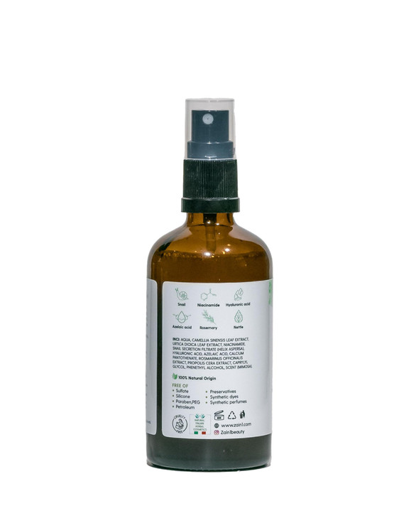 ZAIN1 Natural Hair growth serum with Snail Mucin Rosmary Niacinamide Hyaluronic acid Azelaic acid Nettle and Much More N