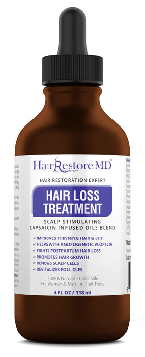 DHT Blocker Oil Cayenne Hair Treatment Serum for Hair Regrowth Promotes Growth and Stops Thinning or Balding