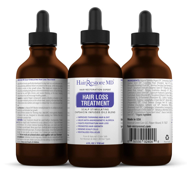 DHT Blocker Oil Cayenne Hair Treatment Serum for Hair Regrowth Promotes Growth and Stops Thinning or Balding