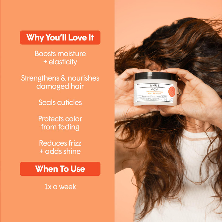 dpHUE Apple Cider Vinegar Hair Masque 9 oz Deep Conditioning Treatment for Dry Damaged ColorTreated Hair Made with Avoca