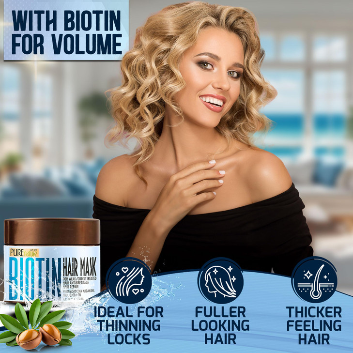 Biotin Hair Mask Deep Conditioner with Collagen and Keratin for Dry Damaged and Curly Hair Fine Conditioning Moisturizer
