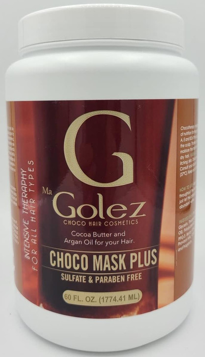 Golez Choco Mask Plus 60 oz Chocolate Protein Sulfate and Paraben Free Cocoa Butter and Argan Oil Intensive Therapy for