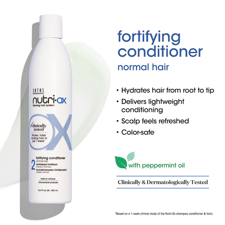 NUTRIOX Fortifying Conditioner Normal for Thinning Hair Thicker FullerLooking Hair Clinically Dermatologically Tested Pe